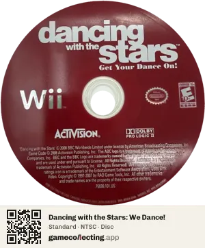 Dancing with the Stars: We Dance! Nintendo Wii, NTSC disc