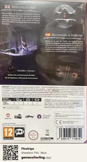 Pinstripe Nintendo Switch, PAL box back