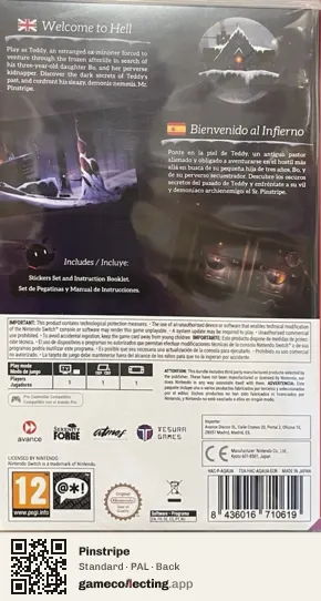 Pinstripe Nintendo Switch, PAL box back