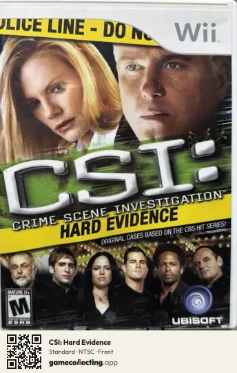 CSI: Hard Evidence Nintendo Wii, NTSC box front