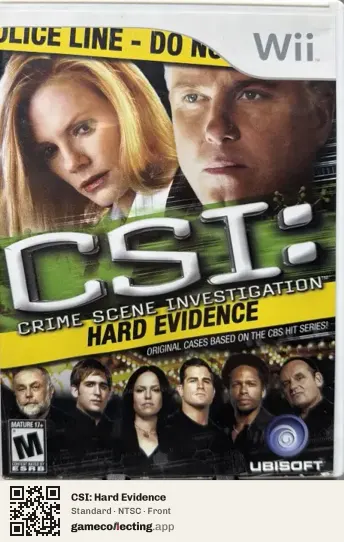 CSI: Hard Evidence Nintendo Wii, NTSC box front