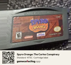 Spyro Orange: The Cortex Conspiracy Game Boy Advance, NTSC cartridge label