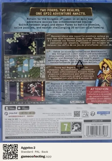 Aggelos 2 PlayStation 5, PAL box back