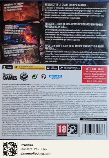 Prodeus PlayStation 5, PAL box back