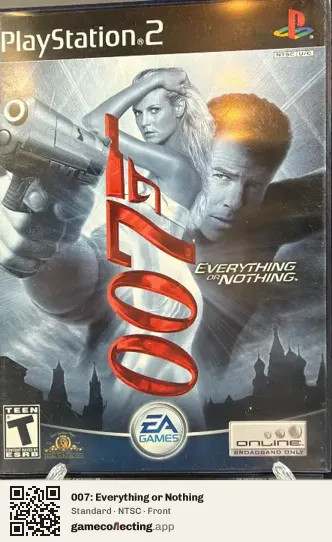 007: Everything or Nothing PlayStation 2, NTSC box front
