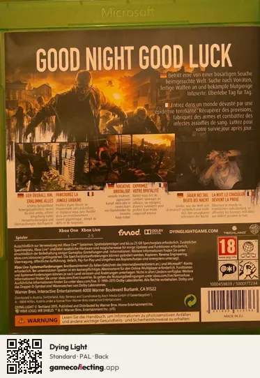 Dying Light Xbox One, PAL box back