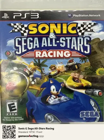 Sonic & Sega All-Stars Racing PlayStation 3, NTSC box front