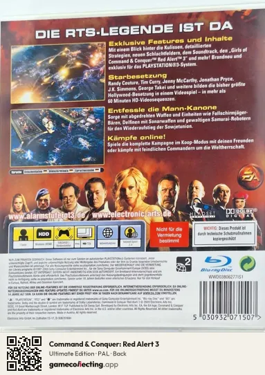 Command & Conquer: Red Alert 3 PlayStation 3, PAL box back