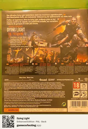Dying Light Xbox One, PAL box back