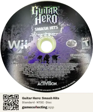 Guitar Hero: Smash Hits Nintendo Wii, NTSC disc