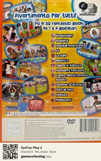 EyeToy: Play 3 PlayStation 2, Italy box back