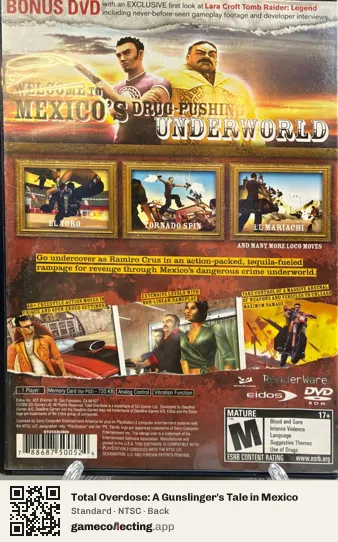 Total Overdose: A Gunslinger's Tale in Mexico PlayStation 2, NTSC box back