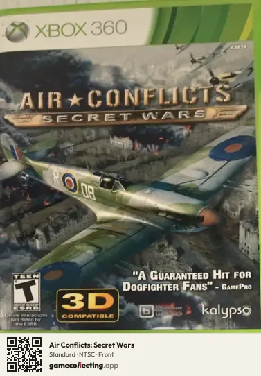 Air Conflicts: Secret Wars Xbox 360, NTSC box front