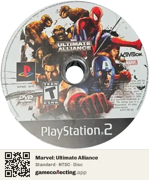Marvel: Ultimate Alliance PlayStation 2, NTSC disc
