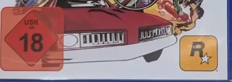 Grand Theft Auto III, the USK square on its front