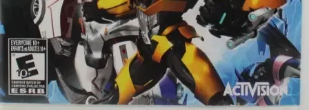 Transformers Prime: The Game, the ESRB box on its front