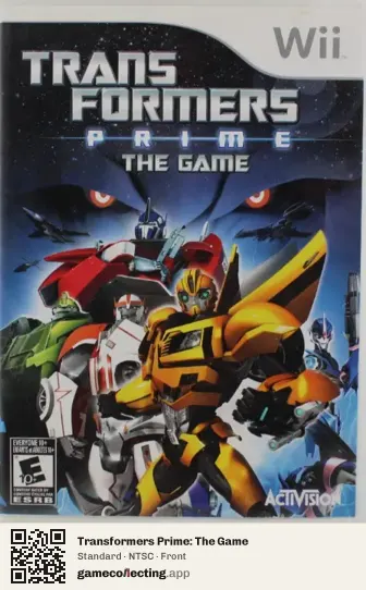 Transformers Prime: The Game Nintendo Wii, NTSC box front