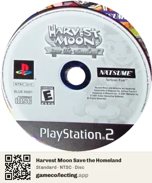 Harvest Moon Save the Homeland PlayStation 2, NTSC disc
