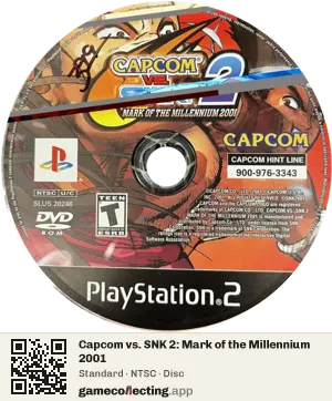 Capcom vs. SNK 2: Mark of the Millennium 2001 PlayStation 2, NTSC disc