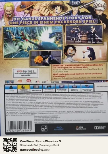 One Piece: Pirate Warriors 3 PlayStation 4, Germany box back