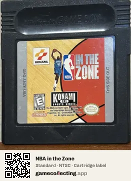 NBA in the Zone Game Boy Color, NTSC cartridge label