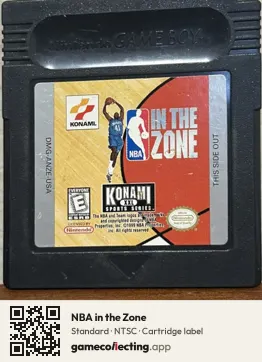 NBA in the Zone Game Boy Color, NTSC cartridge label