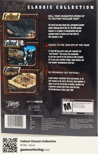 Fallout Classic Collection Computer, NTSC box back