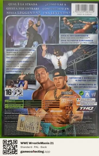 WWE WrestleMania 21 Xbox, PAL box back