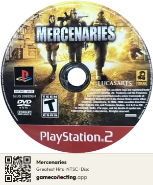 Mercenaries PlayStation 2, NTSC disc