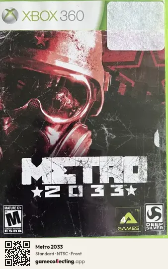 Metro 2033 Xbox 360, NTSC box front