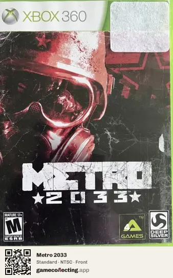 Metro 2033 Xbox 360, NTSC box front