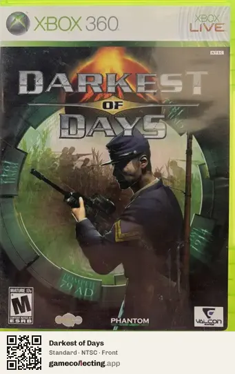Darkest of Days Xbox 360, NTSC box front