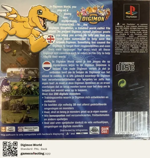 Digimon World PlayStation, PAL box back