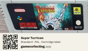 Super Turrican Super Nintendo Entertainment System, PAL cartridge label