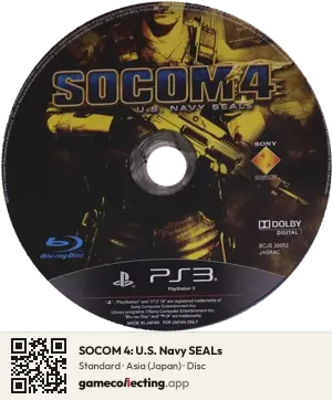 SOCOM 4: U.S. Navy SEALs PlayStation 3, Asia disc