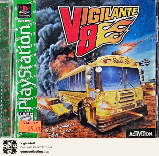 Vigilante 8 PlayStation, NTSC box front
