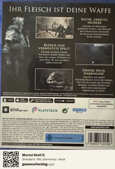 Mortal Shell II PlayStation 5, Germany box back