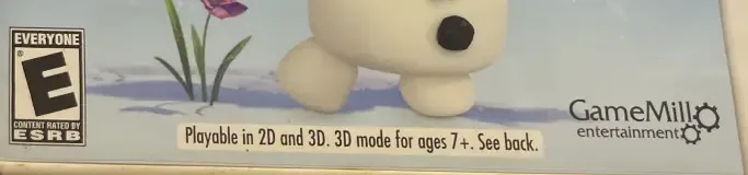 Frozen: Olaf's Quest, the ESRB box on its front