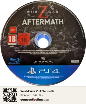 World War Z: Aftermath PlayStation 4, PAL disc
