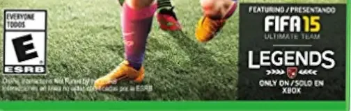 FIFA 15, the ESRB box on its front