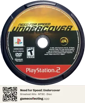 Need for Speed: Undercover PlayStation 2, NTSC disc