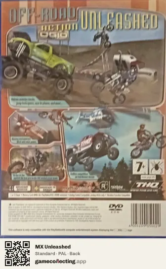 MX Unleashed PlayStation 2, PAL box back