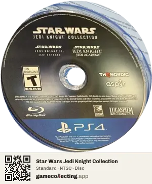 Star Wars Jedi Knight Collection PlayStation 4, NTSC disc