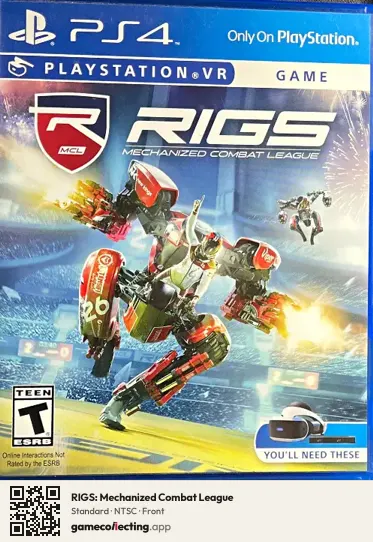 RIGS: Mechanized Combat League PlayStation 4, NTSC box front