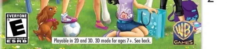 LEGO Friends, the ESRB box on its front
