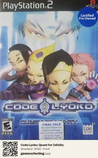 Code Lyoko: Quest for Infinity PlayStation 2, NTSC box front