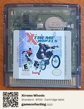 Xtreme Wheels Game Boy Color, NTSC cartridge label