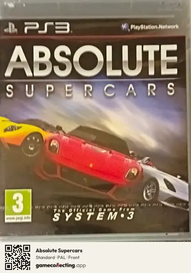 Absolute Supercars PlayStation 3, PAL box front