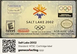 Salt Lake 2002 Game Boy Advance, NTSC cartridge label