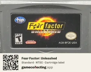 Fear Factor: Unleashed Game Boy Advance, NTSC cartridge label